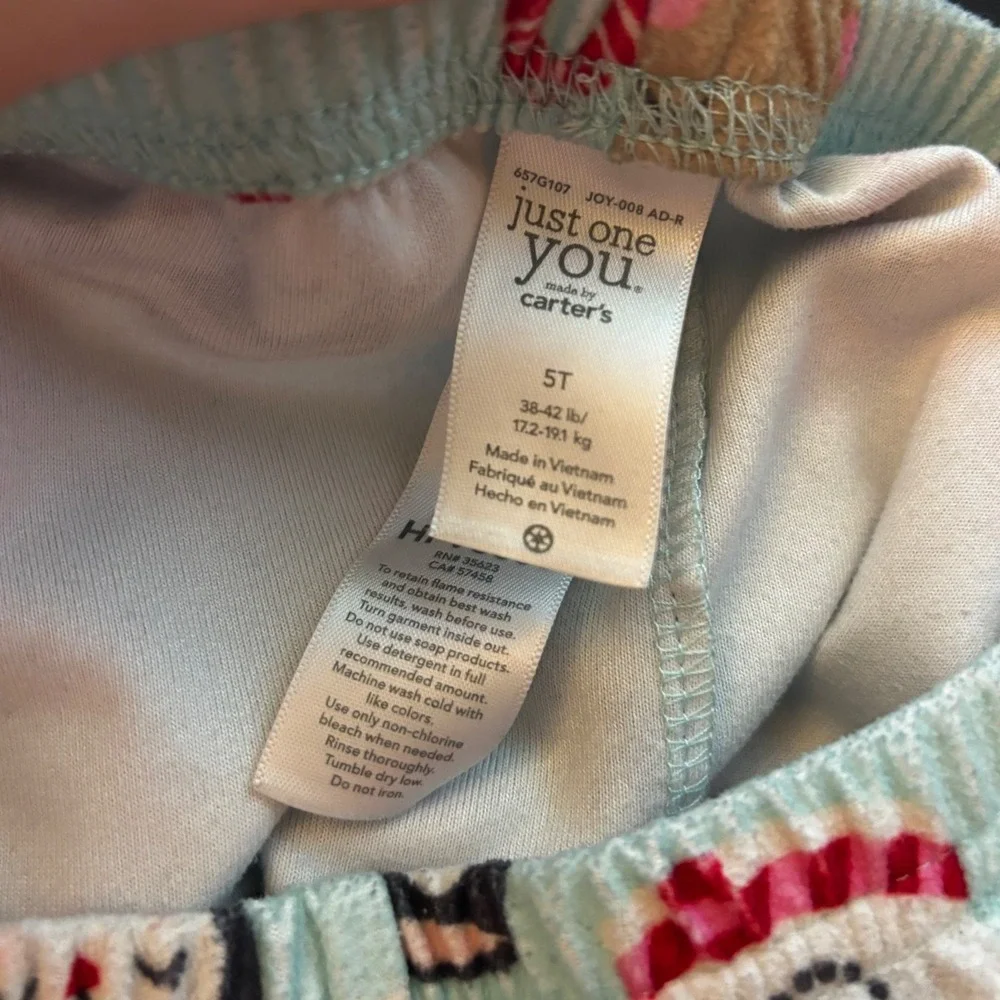 Carters‎ Just One You Girls Fleece Pajama Set Holiday Drinks Blue Winter 5T